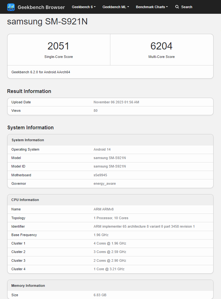 三星 Galaxy S24/Ultra韩国版手机现身Geekbench